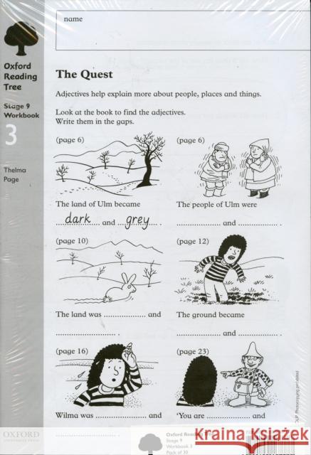 Oxford Reading Tree: Level 9: Workbooks: Workbook 3: The Quest and Survival Adventure (Pack of 30) Thelma Page 9780199167777  - książka