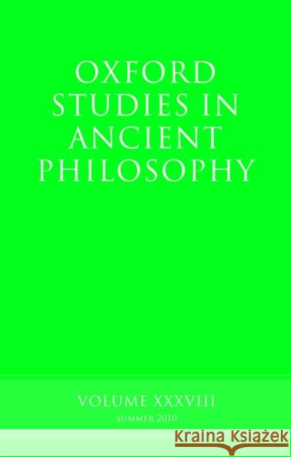 Oxford Studies in Ancient Philosophy Inwood, Brad 9780199586806 Oxford University Press, USA - książka