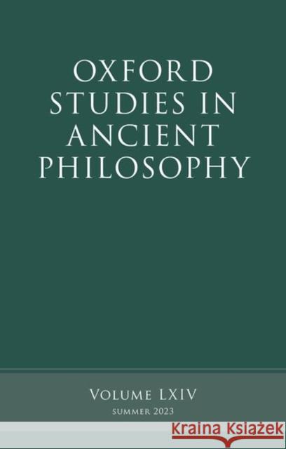 Oxford Studies in Ancient Philosophy, Volume 64  9780198934547 Oxford University Press - książka