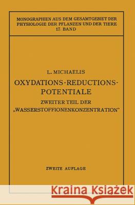 Oxydations-Reductions-Potentiale Leonor Michaelis 9783662419519 Springer - książka