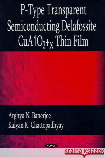 P-Type Transparent Semiconducting Delafossite CuA102+x Thin Film Arghya N Banerjee, Kalyan K Chattopadhyay 9781606920329 Nova Science Publishers Inc - książka