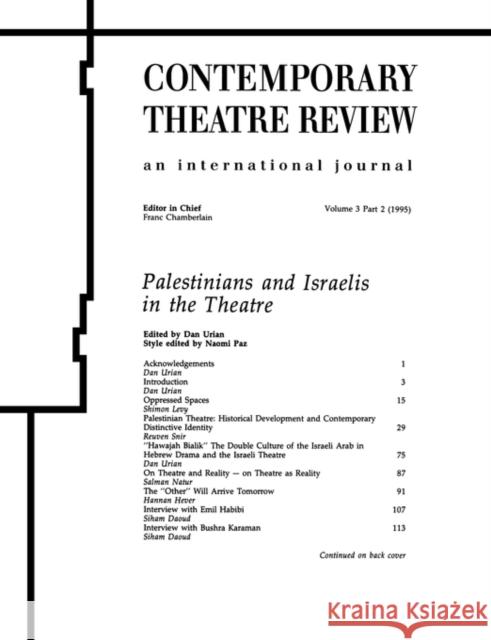 Palestinians and Israelis in the Theatre Dan Urian Dan Urian 9783718657094 Routledge - książka