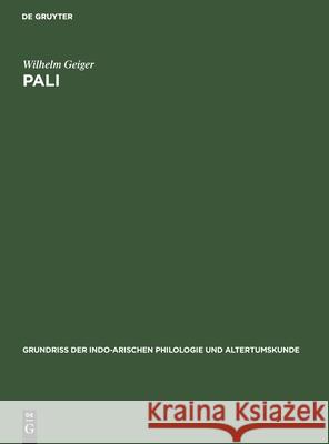 Pali: Literatur Und Sprache Wilhelm Geiger 9783111192666 Walter de Gruyter - książka