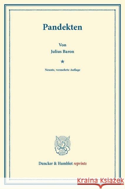 Pandekten Baron, Julius 9783428160716 Duncker & Humblot - książka
