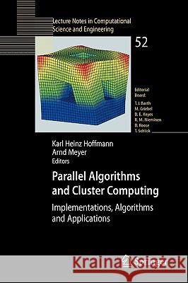 Parallel Algorithms and Cluster Computing: Implementations, Algorithms and Applications Hoffmann, Karl Heinz 9783540335399 Springer - książka