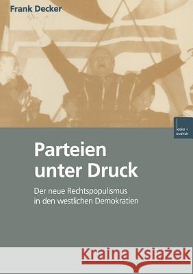 Parteien Unter Druck Frank Decker 9783810028600 Vs Verlag Fur Sozialwissenschaften - książka