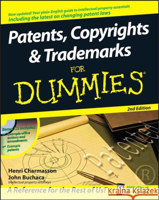 Patents, Copyrights and Trademarks For Dummies John Buchaca 9780470339459 John Wiley & Sons Inc - książka
