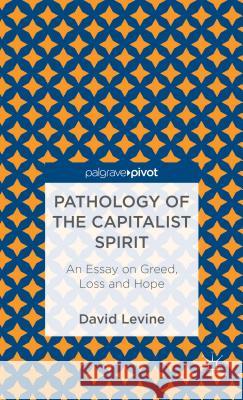 Pathology of the Capitalist Spirit: An Essay on Greed, Loss, and Hope Levine, D. 9781137325556  - książka