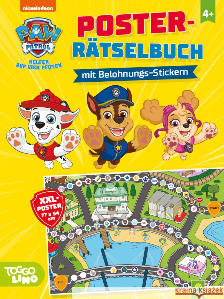 PAW Patrol Poster-Rätselbuch mit Belohnungs-Stickern Schwager & Steinlein Verlag 9783849945503 Schwager & Steinlein - książka