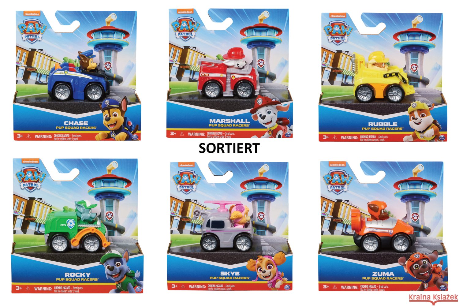 PAW Pup Squad Racers Sort.  0681147024557 Spin Master - książka