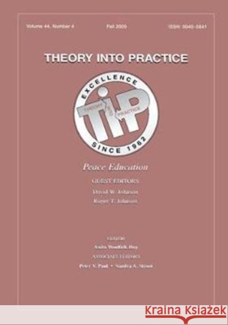 Peace Education Tip V44#4 David Johnson 9781138421875 Routledge - książka