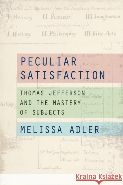 Peculiar Satisfaction: Thomas Jefferson and the Mastery of Subjects Melissa Adler 9781531511937 Fordham University Press - książka