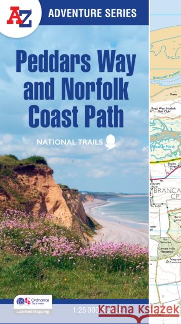 Peddars Way and Norfolk Coast Path: With Ordnance Survey Mapping A-Z Maps 9780008727734 HarperCollins Publishers - książka