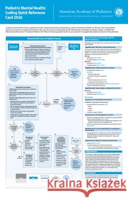 Pediatric Mental Health: Coding Quick Reference Card 2026 Aap Committee on Coding and Nomenclature 9781610028400 American Academy of Pediatrics - książka