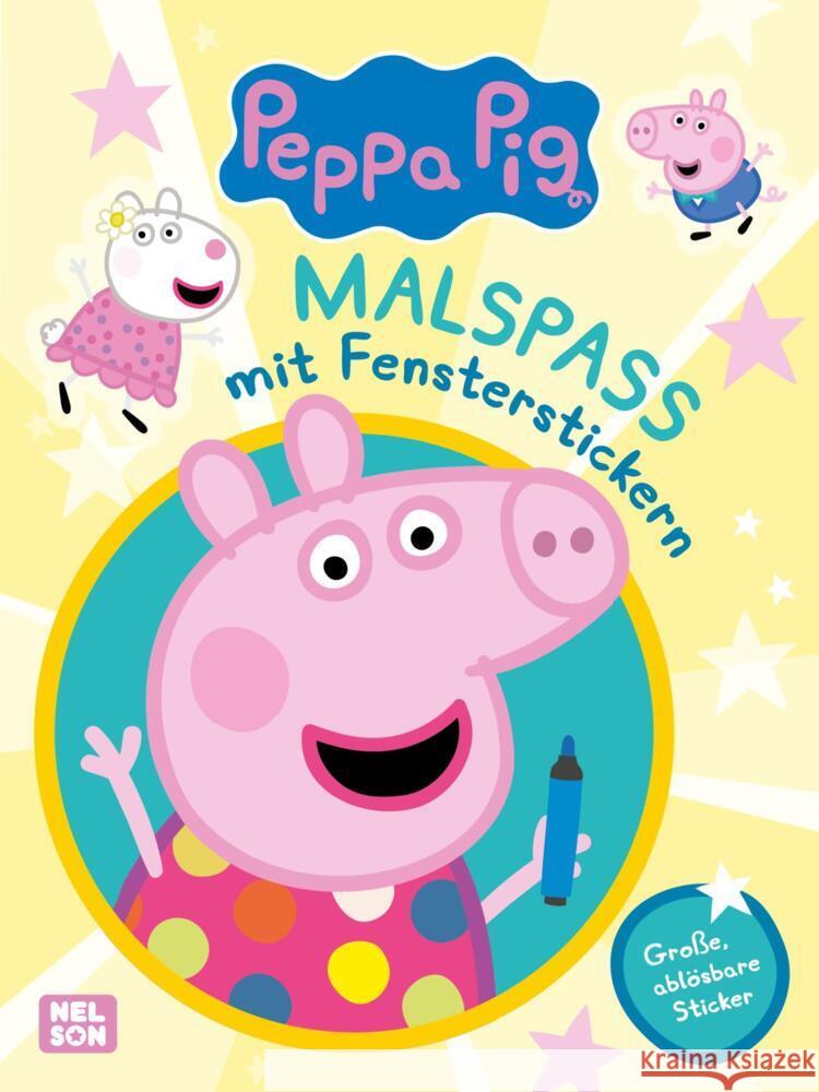 Peppa Wutz: Malspaß mit Fensterstickern  9783845124988 Nelson - książka