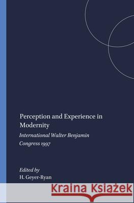 Perception and Experience in Modernity  9789042012851 Editions Rodopi B.V. - książka