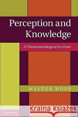 Perception and Knowledge: A Phenomenological Account Hopp, Walter 9781107003163  - książka