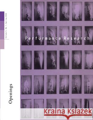 Performance Research V5 Issu 1    9780415241021 Taylor & Francis - książka