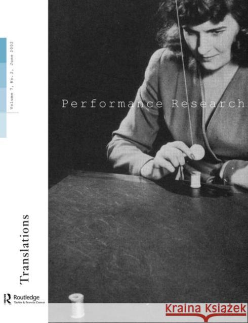 Performance Research V7 Issu 2    9780415289412 Taylor & Francis - książka
