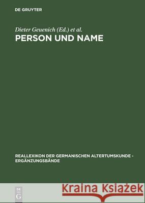 Person und Name Geuenich, Dieter 9783110168808 Walter de Gruyter & Co - książka