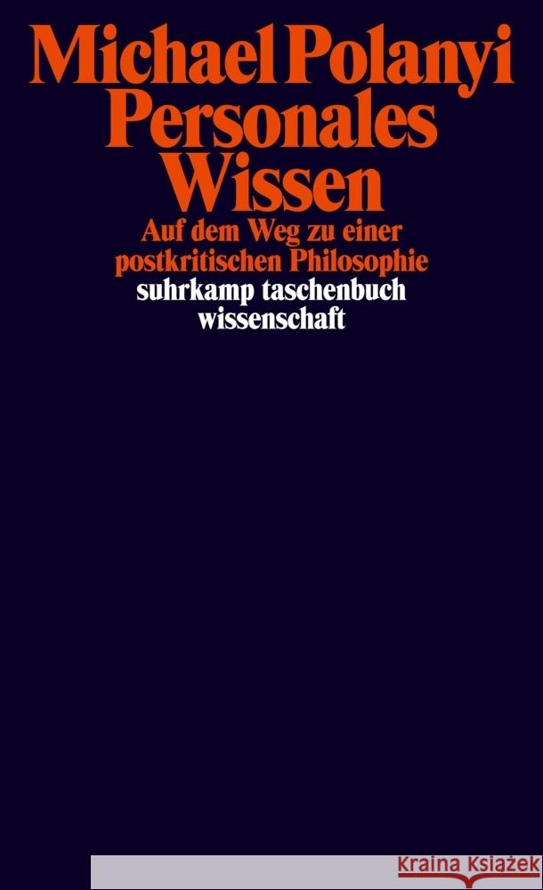 Personales Wissen Polanyi, Michael 9783518299852 Suhrkamp - książka