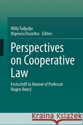Perspectives on Cooperative Law  9789811919930 Springer Nature Singapore - książka