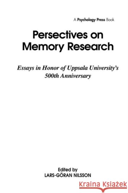 Perspectives on Learning and Memory L.-G. Nilsson T. Archer L.-G. Nilsson 9780898596281 Taylor & Francis - książka