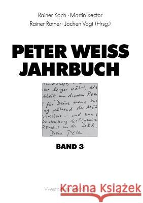 Peter Weiss Jahrbuch 3 Rainer Koch Martin Rector Rainer Rother 9783531125145 Vs Verlag Fur Sozialwissenschaften - książka