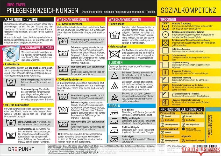 Pflegekennzeichnungen : Deutsche und internationale Pflegekennzeichnungen für Textilien. Schulze, Michael 9783864480447 Dreipunkt Verlag - książka