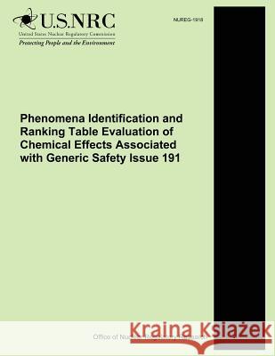Phenomena Identification and Ranking Table Evaluation of Chemical Effects Associated with Generic Safety Issue 191 U. S. Nuclear Regulatory Commission 9781500615192 Createspace - książka