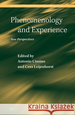 Phenomenology and Experience: New Perspectives Antonio Cimino Cees Leijenhorst 9789004391024 Brill - książka