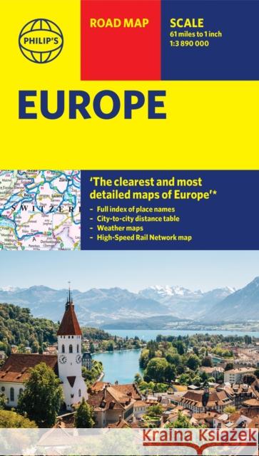 Philip's Europe Road Map: with high speed rail Philip's Maps 9781849077019 Octopus Publishing Group - książka