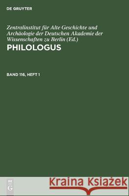 Philologus No Contributor 9783112640555 De Gruyter - książka