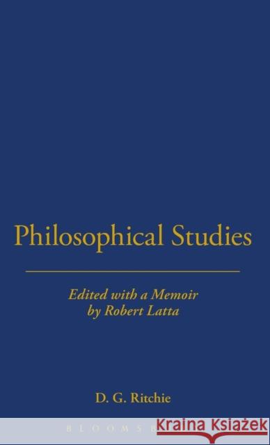 Philosophical Studies David George Ritchie 9781843715887 Thoemmes Continuum - książka