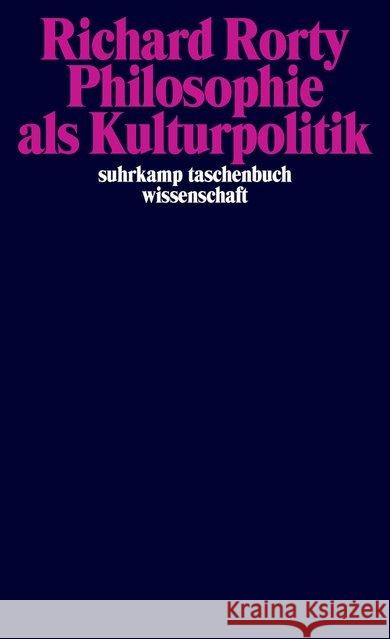 Philosophie als Kulturpolitik Rorty, Richard 9783518298893 Suhrkamp - książka