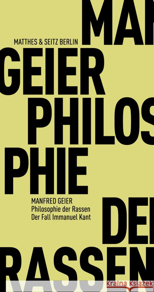 Philosophie der Rassen Geier, Manfred 9783751805384 Matthes & Seitz Berlin - książka