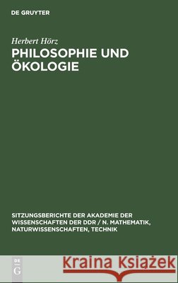 Philosophie Und Ökologie Hörz, Herbert 9783112551578 de Gruyter - książka