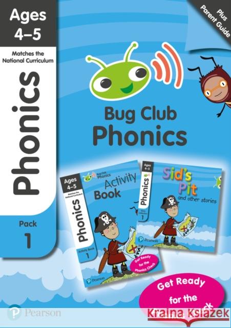 Phonics - Learn at Home Pack 1 (Bug Club), Phonics Sets 1-3 for ages 4-5 (Six stories + Parent Guide + Activity Book) Nicola Sandford 9781292377650 Pearson Education Limited - książka