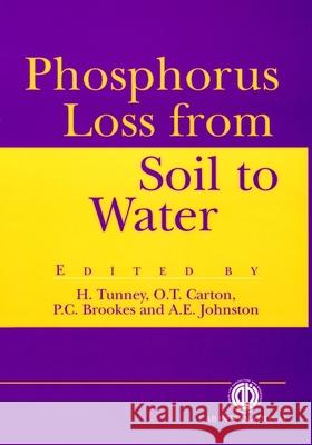 Phosphorus Loss from Soil to Water Tunney, H. 9780851991566 CABI Publishing - książka