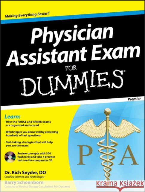 physician assistant exam for dummies  Schoenborn, Barry 9781118115565 For Dummies - książka