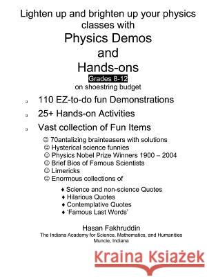 Physics Demos and Hands-ons Hasan Fakhruddin 9781411681620 Lulu.com - książka