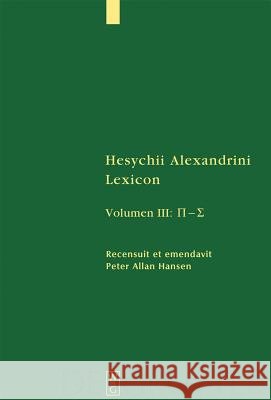 [Pi - Sigma] Hansen, Peter Allan 9783110178524 Walter de Gruyter - książka