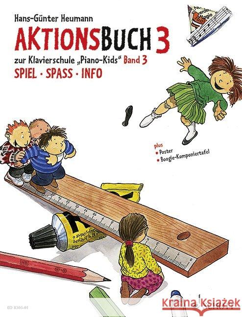 Piano Kids, Aktionsbuch. Bd.3 : Spiel, Spaß, Info Heumann, Hans-Günter   9783795751678 Schott Music, Mainz - książka