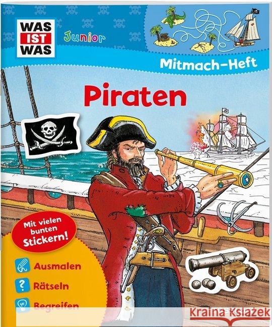 Piraten, Mitmach-Heft : Ausmalen, Rätseln, Begreifen. Mit vielen bunten Stickern  9783788619961 Tessloff - książka