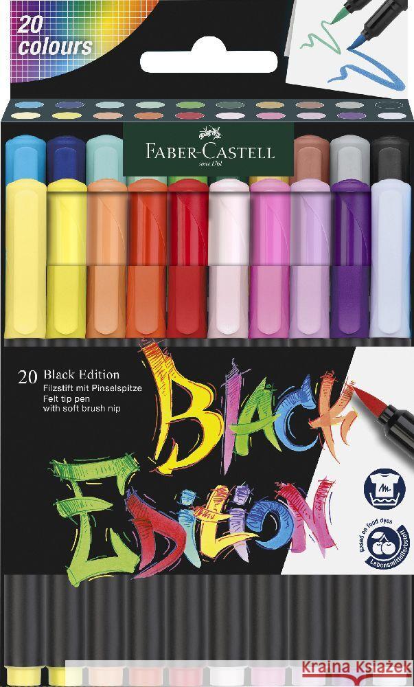 Pisaki pędzelkowe Black Edition 20 kolorów  4005401164524 Faber-Castell GmbH&Co. - książka