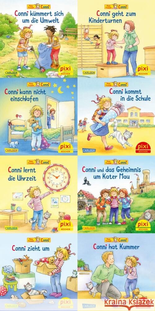 Pixi-8er-Set 300: Neue Abenteuer mit Conni (8x1 Exemplar), 8 Teile Schneider, Liane 9783551038845 Carlsen - książka