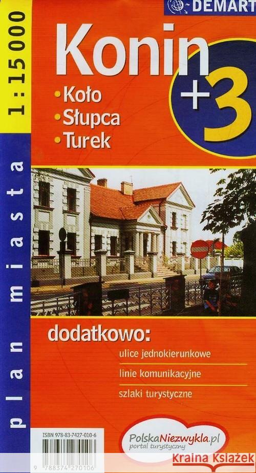 Plan miasta Konin +3 1:15 000  9788374270106 Demart - książka
