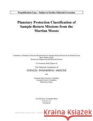 Planetary Protection Classification of Sample Return Missions from the Martian Moons European Science Foundation 9780309488594 National Academies Press - książka