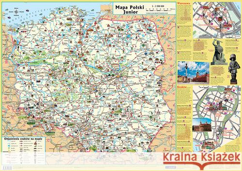 Plansza edukacyjna - Mapa Polski Junior  9788379123902 Demart - książka