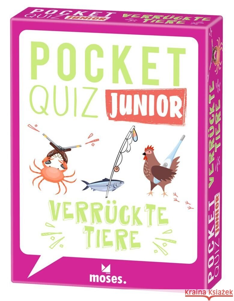 Pocket Quiz junior Verrückte Tiere Küpper, Anke 9783964552570 moses. Verlag - książka